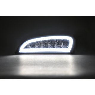 LED Tagfahrlicht + LED Blinker Porsche Cayenne 955 2007-2010 Smoke mit E-Zeichen