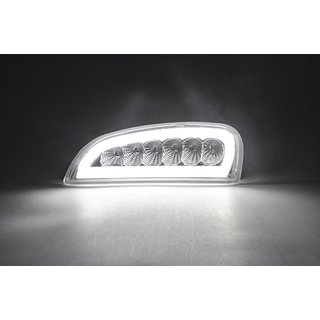 LED Tagfahrlicht + LED Blinker Porsche Cayenne 955 2007-2010 Silber mit E-Zeichen