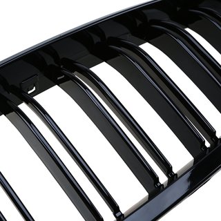 SET Khlergrill Grill Schwarz Doppelsteg passend fr BMW 5er F10 F18 F11 ab 10 nicht M5