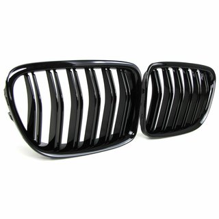 SET Khlergrill Grill Schwarz Doppelsteg passend fr BMW X1 E84 2010-2015 nicht X1M