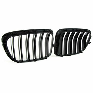 SET Khlergrill Grill Schwarz Doppelsteg passend fr BMW X1 E84 2010-2015 nicht X1M