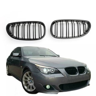 SET Khlergrill Grill Schwarz Doppelsteg passend fr BMW 5er E60 E61 2003-2010 nicht M5