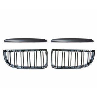 SET Khlergrill Grill Schwarz Doppelsteg passend fr BMW 3er E90 LCI 2008-2011 nicht M3