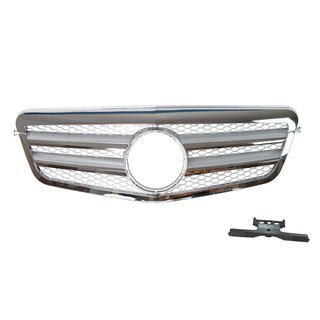 AMG Design Kühlergrill Silber Chrom für Mercedes E-Klasse...